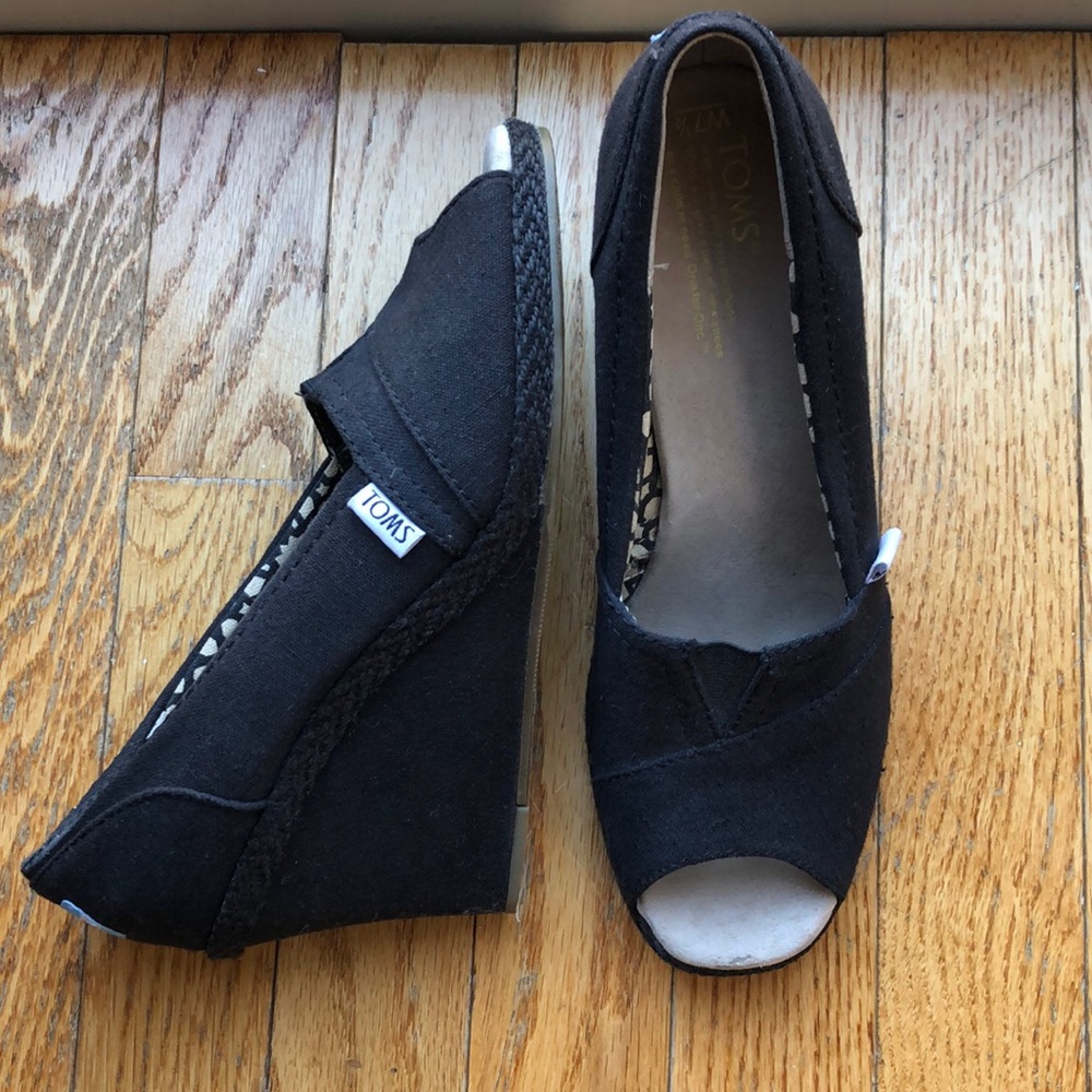 TOMS peep toe Wedges